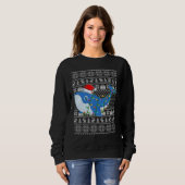 Ugly Sweater Style Xmas Lights Santa Whale Christm (Voorkant volledig)