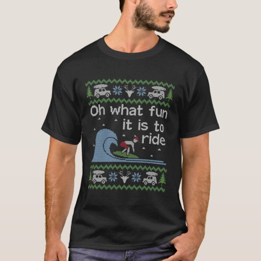 Ugly Sweater Surfer Surfen Surf Grappig voor Kerst T-shirt (Voorkant)