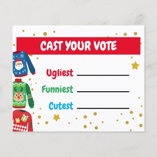 Ugly Sweater Voeding Card Flyer (Voorkant)