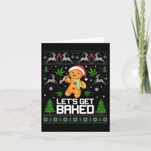 Ugly Sweater Weed Christmas Kaart