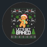 Ugly Sweater Weed Christmas Ronde Sticker<br><div class="desc">Ugly Sweater Weed Christmas</div>