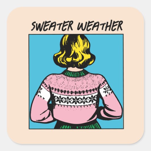Ugly Sweater Weer Vakantie Pop Art Stickers (Voorkant)
