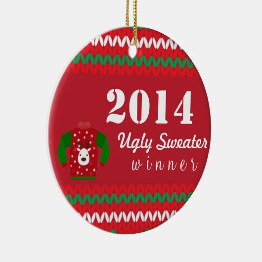 Ugly Sweater Winner Keramisch Ornament (Rechts)