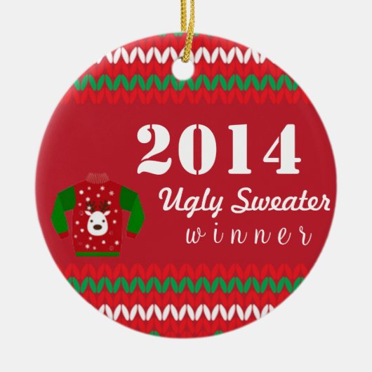 Ugly Sweater Winner Keramisch Ornament (Voorkant)