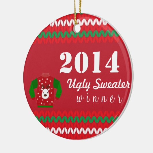 Ugly Sweater Winner Keramisch Ornament (Links)