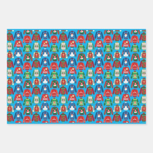 Ugly Sweater Wrapping Paper Flat Sheet Set van 3 (Voorkant 3)