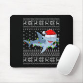 Ugly Sweater Xmas Lights Santa Hammerhead Shark Ch Muismat (Met muis)