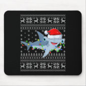 Ugly Sweater Xmas Lights Santa Hammerhead Shark Ch Muismat (Voorkant)