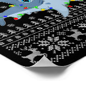 Ugly Sweater Xmas Lights Santa Hammerhead Shark Ch Poster (Hoek)