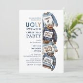 Ugly Sweaters Kerstfeest Uitnodiging (Staand voorkant)