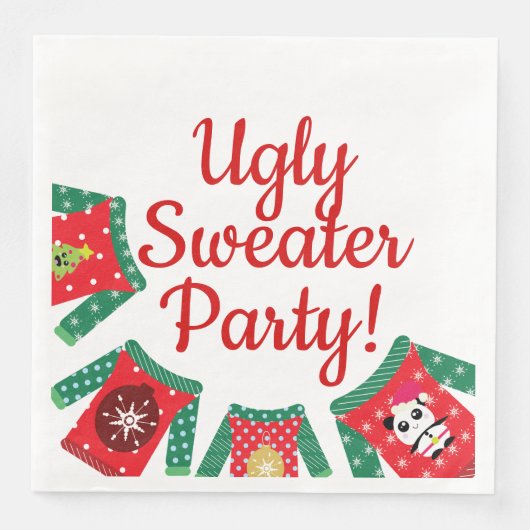 Ugly Tacky Trui Kerst Kawaii Party Servetten (Voorkant)