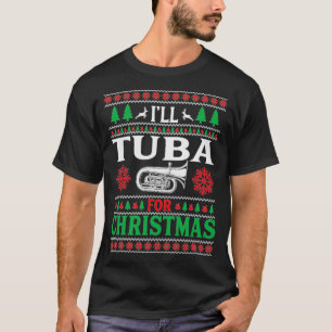 Ugly Tuba Marching Band Kerstmis Apparel T-shirt