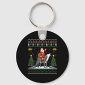 Ugly Wolf Xmas Gift Santa Riding Wolf Christmas T  Sleutelhanger (Voorkant)