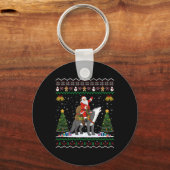 Ugly Wolf Xmas Gift Santa Riding Wolf Christmas T  Sleutelhanger (Voorkant)
