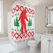 Ugly xmas Bigfoot Douchegordijn (In situ)