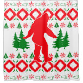 Ugly xmas Bigfoot Douchegordijn (Voorkant)