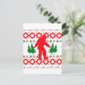 Ugly Xmas Bigfoot Feestdagenkaart (Staand voorkant)