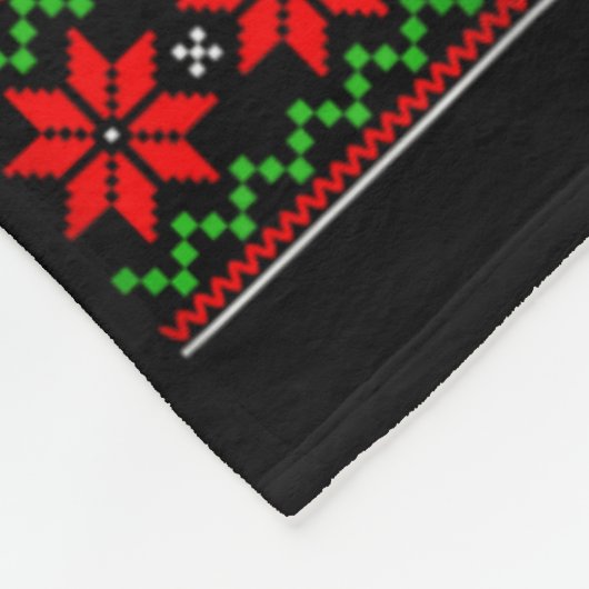 Ugly Xmas Dog Lights Santa Hat Blue Heeler Dog Chr Fleece Deken (Hoek)