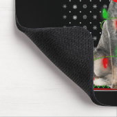 Ugly Xmas Dog Lights Santa Hat Blue Heeler Dog Chr Muismat (Hoek)