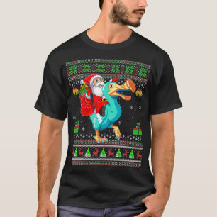 Ugly Xmas Funny Santa Claus Riding Dodo Bird Chris T-shirt