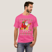 Ugly Xmas Funny Santa Claus Riding Fennec Fox Chri T-shirt (Voorkant volledig)