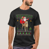 Ugly Xmas Funny Santa Claus Riding Greyhound Chris T-shirt (Voorkant)