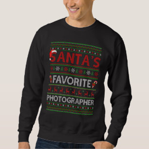 Ugly Xmas Lighting Santa's favoriete fotograaf C Trui