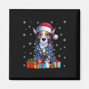 Ugly Xmas Lights Santa Hat Australian Cattle Dog C Magneet
