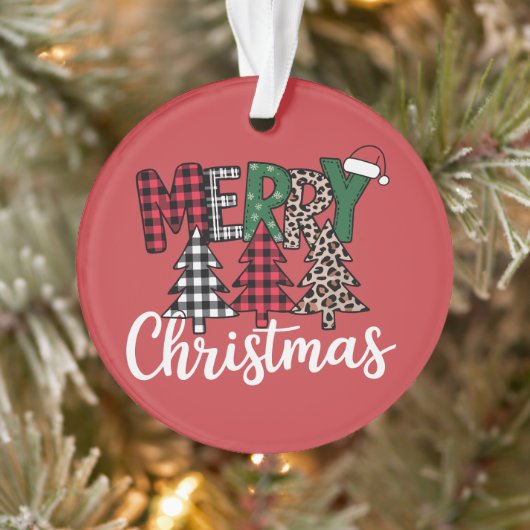 Ugly Xmas Merry and Bright Christmas Tree Santa  Ornament (Boom)