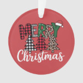 Ugly Xmas Merry and Bright Christmas Tree Santa  Ornament (voorkant)