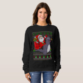 Ugly Xmas Santa Riding Seals Christmas Trui (Voorkant volledig)