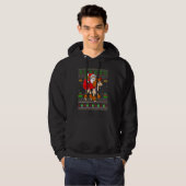 Ugly Xmas Santa Riding Standard Poodle Dog Christm Hoodie (Voorkant volledig)