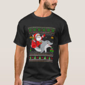 Ugly Xmas Sweater Funny Santa Riding Dolphin Chris T-shirt (Voorkant)