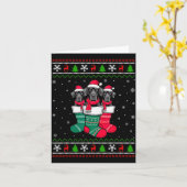 Ugly Xmas Sweater Great Dane Dog In Christmas Sock Kaart (Gele Bloem)