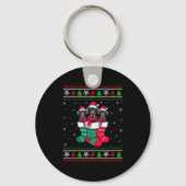 Ugly Xmas Sweater Great Dane Dog In Christmas Sock Sleutelhanger (Voorkant)
