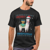 Ugly Xmas Sweater Merry Chrismukkah Cute Llama in T-shirt (Voorkant)