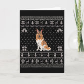 Ugly Xmas Sweater Norwegian Elkhound Dog Reindeer  Kaart (Voorkant)