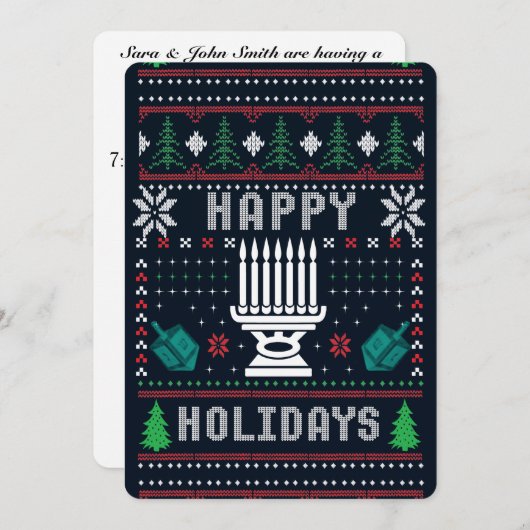 Ugly Xmas Sweater Prettige feestdagen Dreidels Kaart (Voorkant / Achterkant)