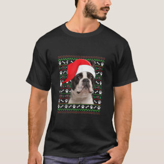 Ugly Xmas Sweater Santa Boston Terrier Dog Christm T-shirt