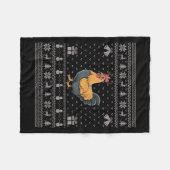 Ugly Xmas Sweater Style Chicken Reindeer Christmas Fleece Deken (Voorkant (Horizontaal))