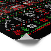 Ugly Xmas Sweater Style Fire Truck Firefighter Chr Poster (Hoek)