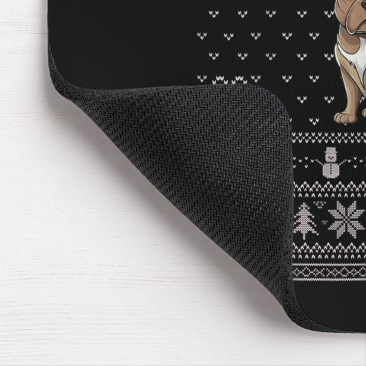 Ugly Xmas Sweater Style Frenchie Dog Reindeer Chri Muismat (Hoek)