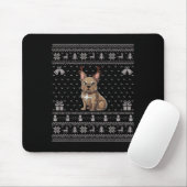 Ugly Xmas Sweater Style Frenchie Dog Reindeer Chri Muismat (Met muis)
