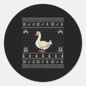 Ugly Xmas Sweater Style Goose Reindeer Christmas  Ronde Sticker (Voorkant)