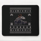 Ugly Xmas Sweater Style Komodo Dragon Reindeer Chr Muismat (Voorkant)