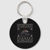 Ugly Xmas Sweater Style Komodo Dragon Reindeer Chr Sleutelhanger (Voorkant)