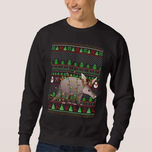 Ugly Xmas Sweater Style Lighting Aardvark Christma (Voorkant)