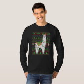 Ugly Xmas Sweater Style Lighting Alpaca Christmas  T-shirt (Voorkant volledig)