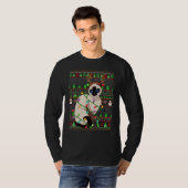 Ugly Xmas Sweater Style Lighting Balinese Cat Chri T-shirt (Voorkant volledig)