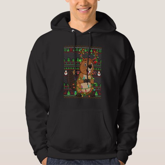 Ugly Xmas Sweater Style Lighting Beaver Christmas (Voorkant)